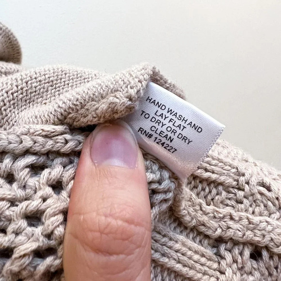 MISA Los Angeles Aztec Fringe Bohemian Tan Tie Waist Knit Cardigan Sweater Small - Picture 8 of 9